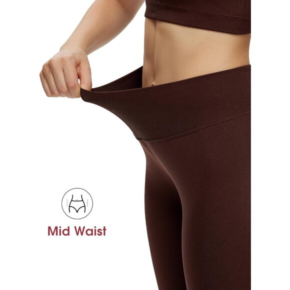 Seamless Scrunch Butt Leggings - Squat Proof Gym Yoga Pants Brown - Picture 3 of 6